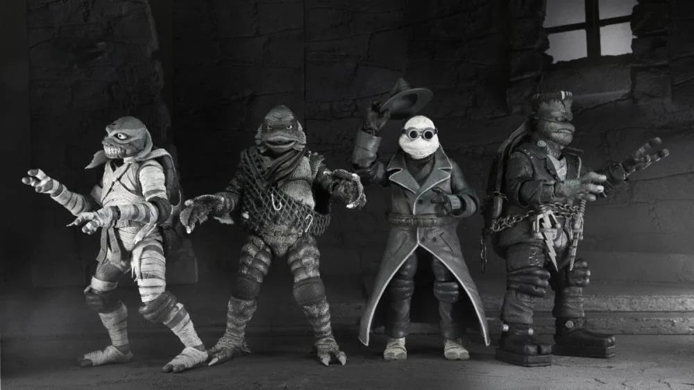 universal monsters tmnt TMNT x Universal Monsters - Black and White 4-Pack