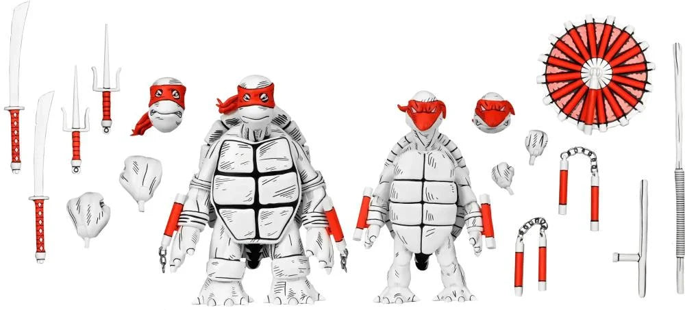 TMNT - The First Sketch Turtles (Black and White) - Mirage - Neca