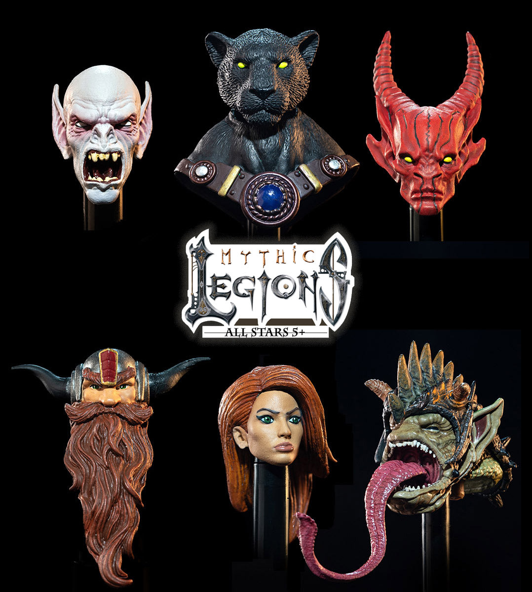Mythic Legions - Head Pack - All Stars 5+ Wave