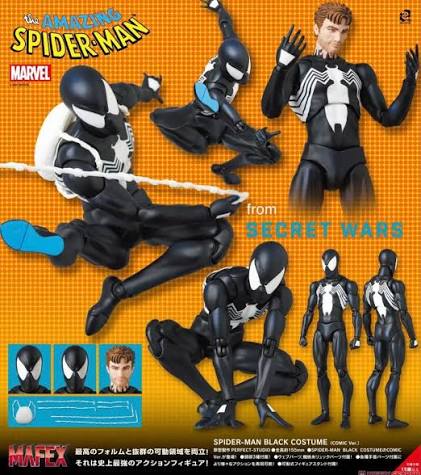 アメコミ MAFEX No.147 SPIDER-MAN BLACK COSTUME e Spider-Man - Symbiote Spider-Man Reissue - Secret Wars - No. 147