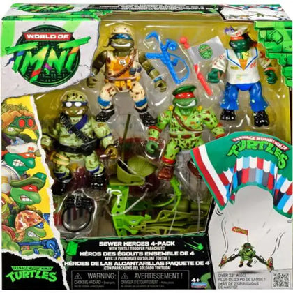 TMNT - Mutant Military Sewer Heroes with Turtle Trooper Parachute - Classic Playmates