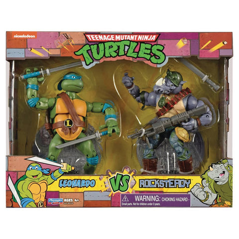 TMNT - Leonardo Vs Rocksteady (Classic) - Playmates (7061396291760)