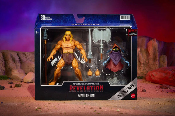 Masters of the Universe Revelation - Savage He Man and Orko - Masterverse (6894459879600)